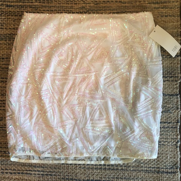 White Sequin Skirt - Picture 1 of 4